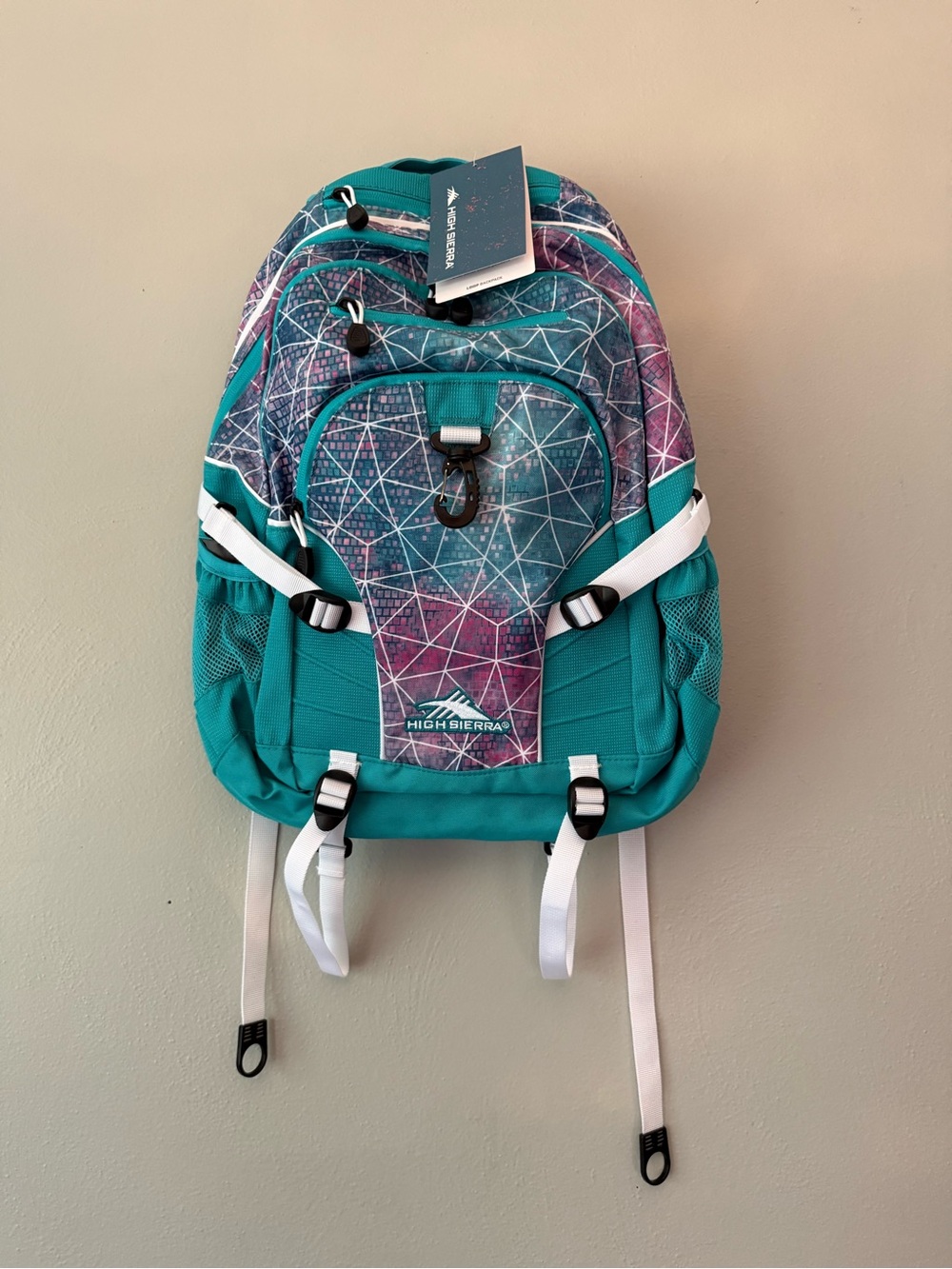 High Sierra Teal Geometric Loop Backpack